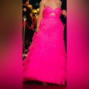 Vibrant Pink Tiered Gown
